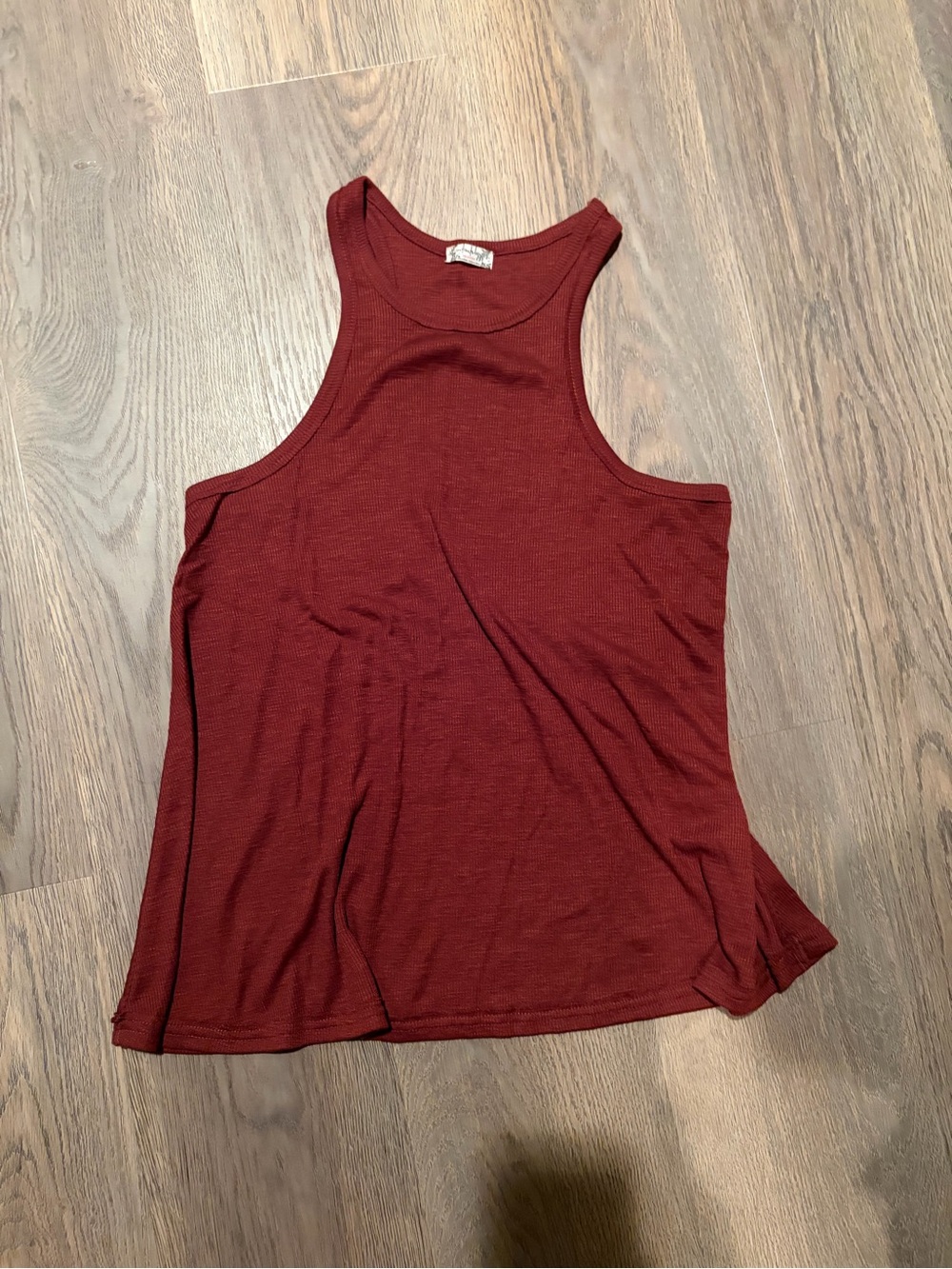Free People Ribbed Racerback Tank - Maroon